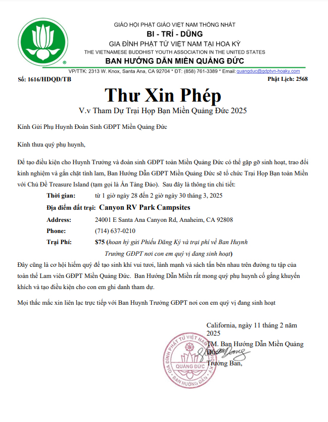 Trại Hè Miền Quảng Đức 2025